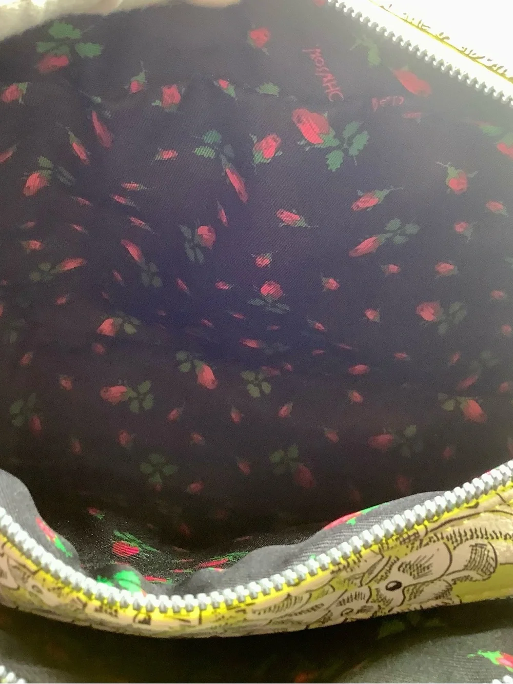 Betsey Johnson Lime Green Floral Cosmetic Bag with Wristlet Strap - NWOT